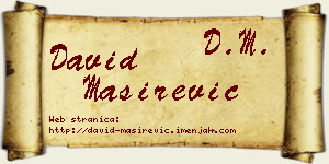 David Maširević vizit kartica